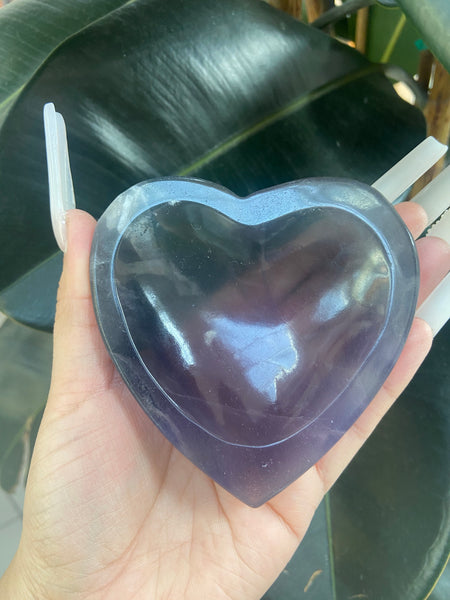 Fluorite heart crystal bowl