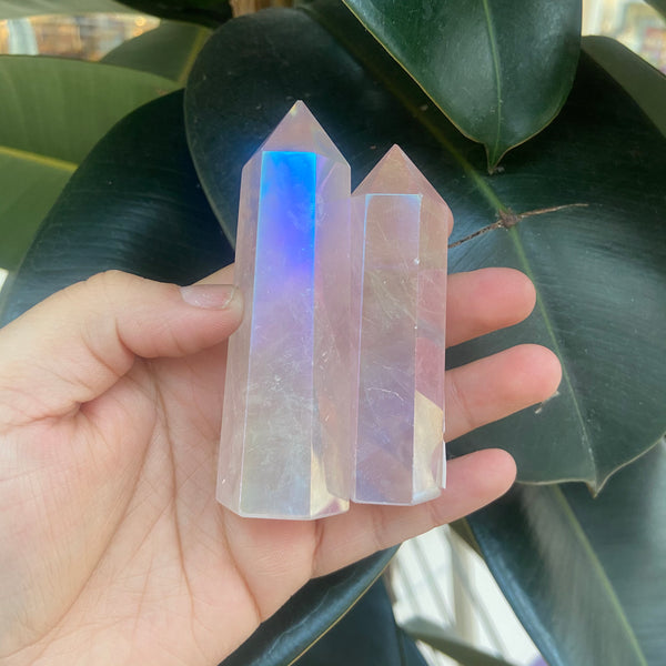 Angel aura Rose Quartz Crystal towers