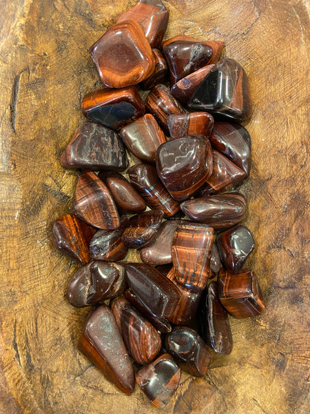 Red tiger eye crystal tumble