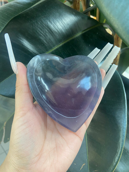 Fluorite heart crystal bowl