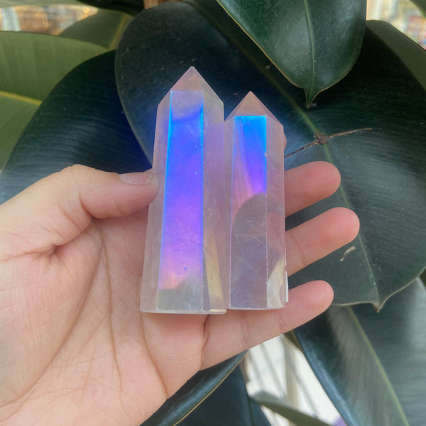 Angel aura Rose Quartz Crystal towers